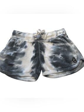 Vibe Black & White Tie-Dye Athletic Lounge Shorts